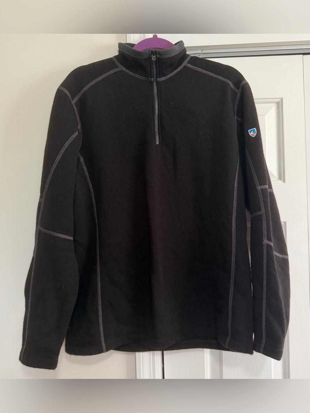 Kuhl Black Fleece High Neck Quarter Zip Size Large